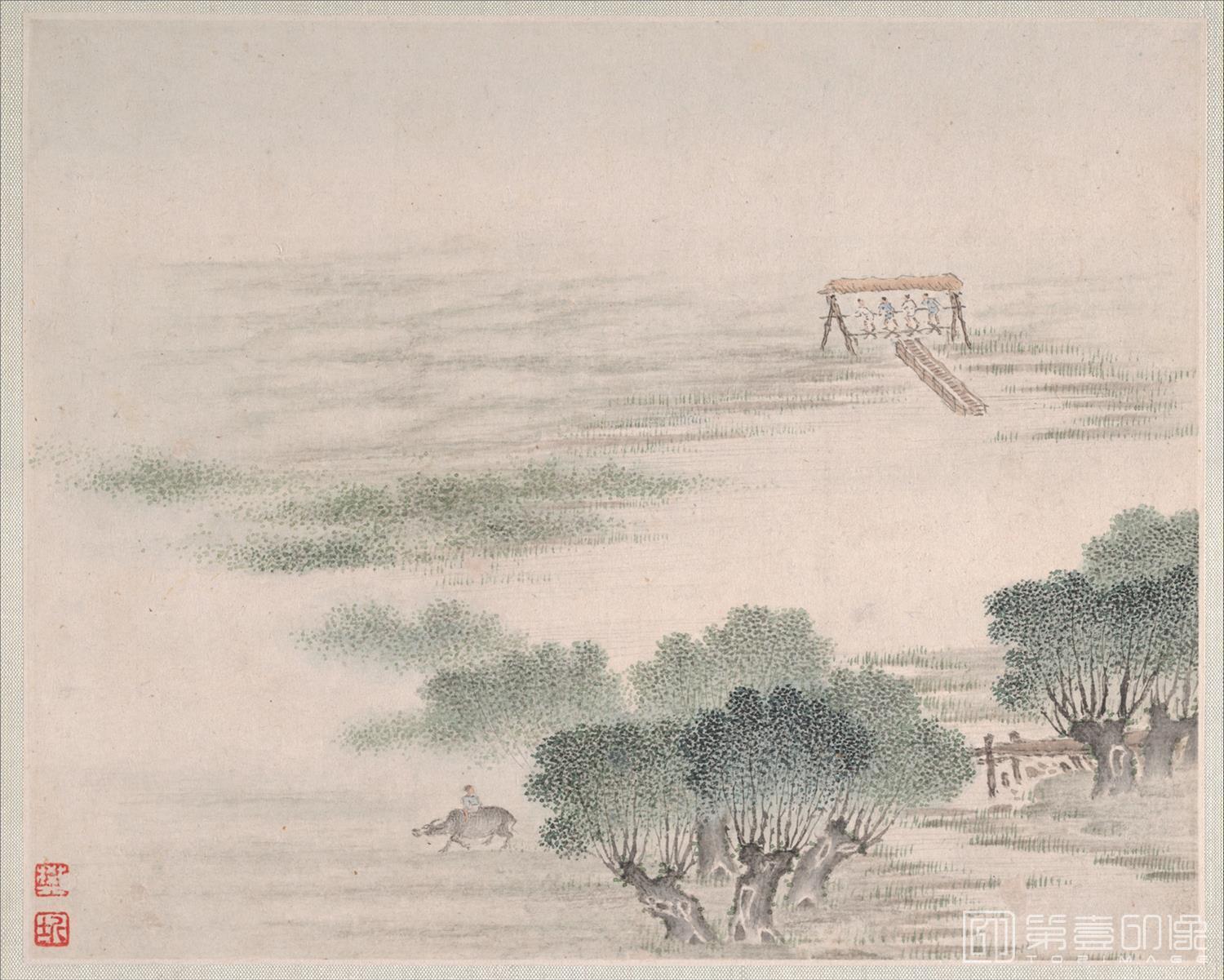 国画-为玉翁作山水册8帧纸本 003-15.2 x 18.9cm