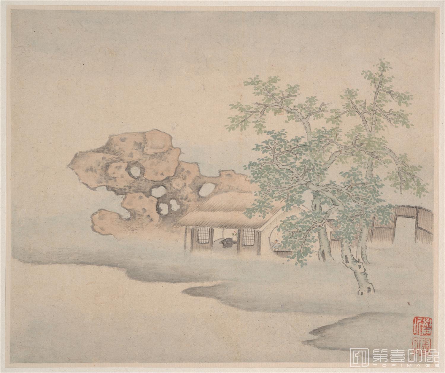 国画-山水册8帧纸本-001-16.8 x 20.3cm