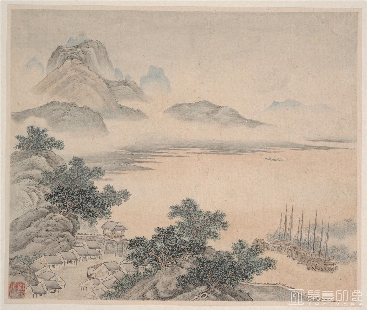 国画-山水册8帧纸本-004-16.8 x 20.3cm