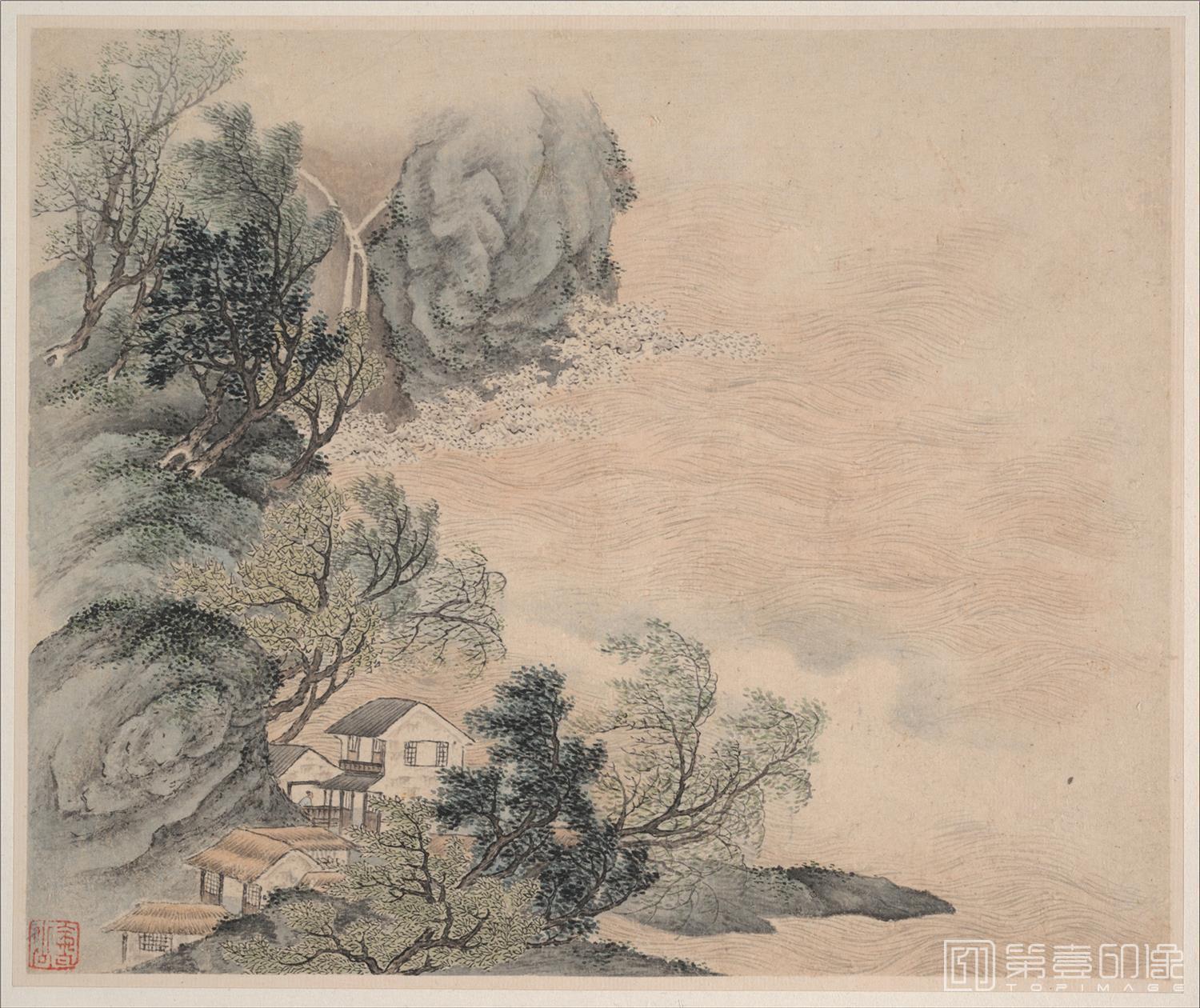 国画-山水册8帧纸本-005-16.8 x 20.3cm