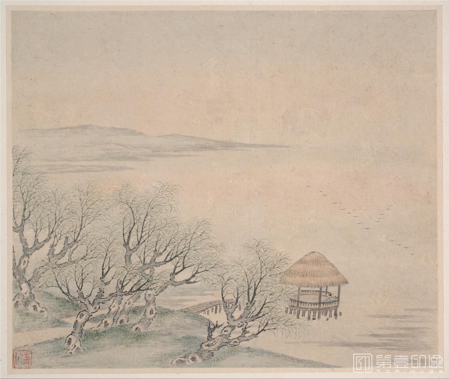 国画-山水册8帧纸本-006-16.8 x 20.3cm