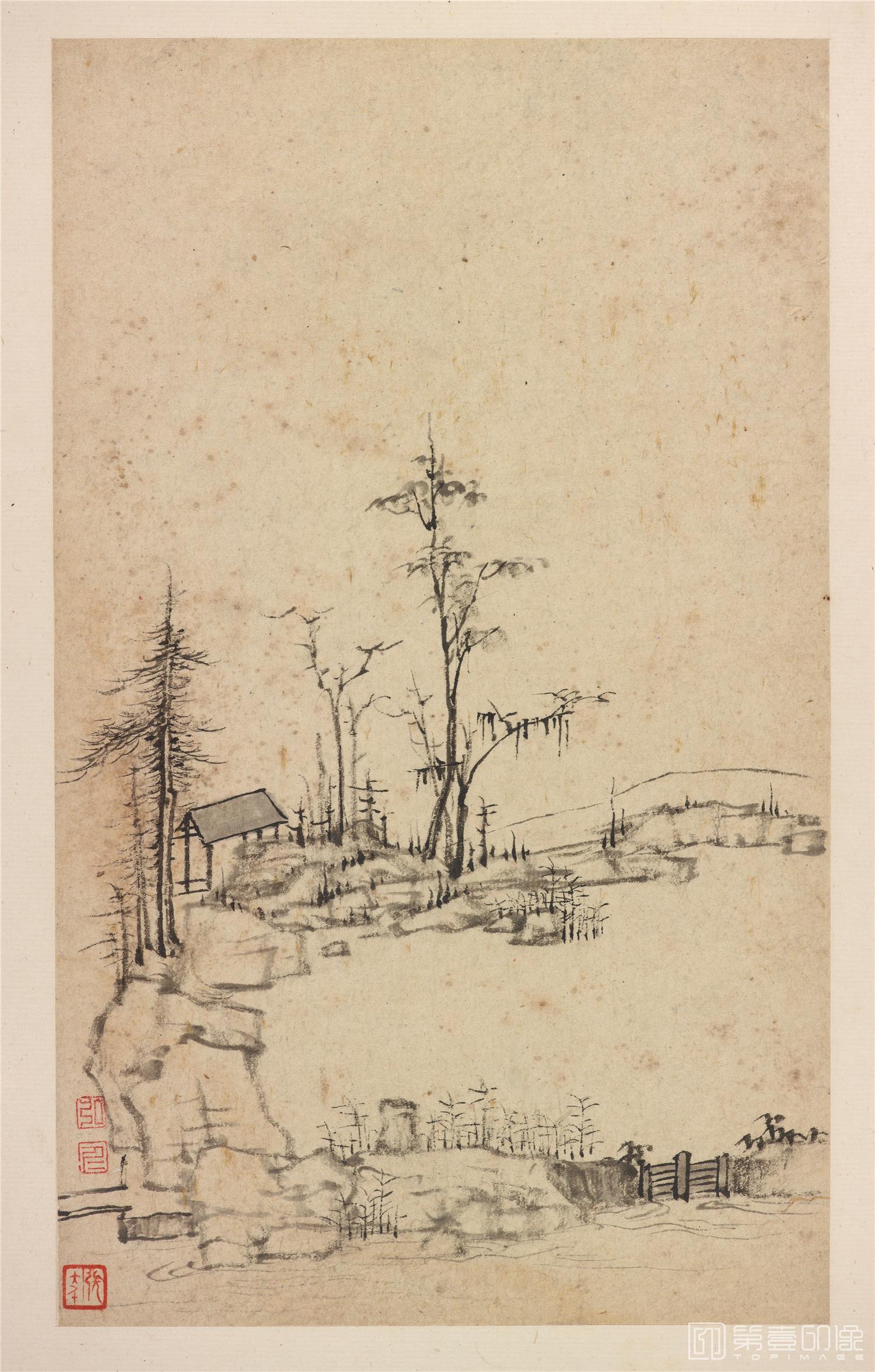 国画-山水景观图册 (丰溪山水册)-011-50×36