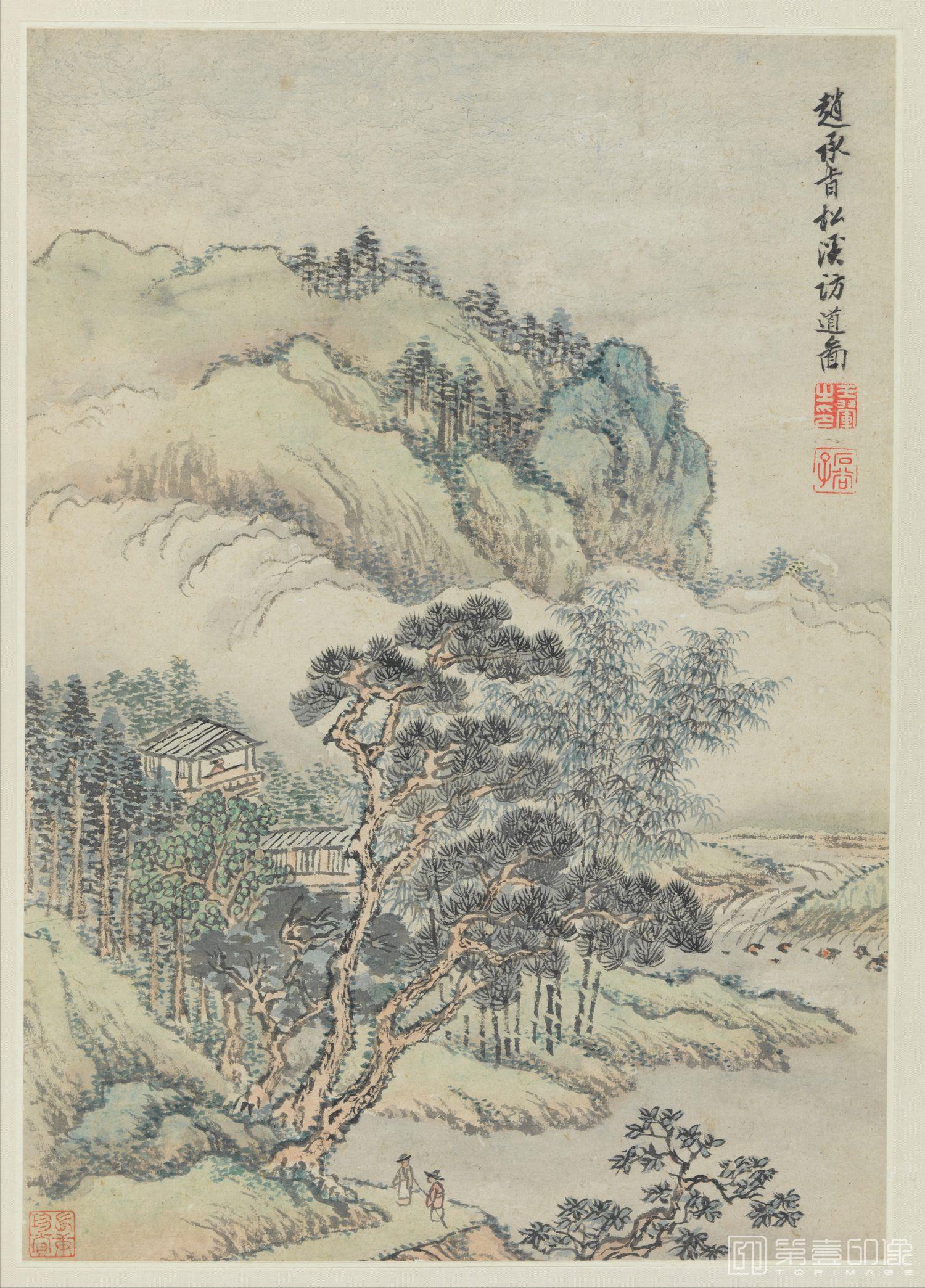 国画-摹古山水册6帧纸本-31.5×21.5cm-01