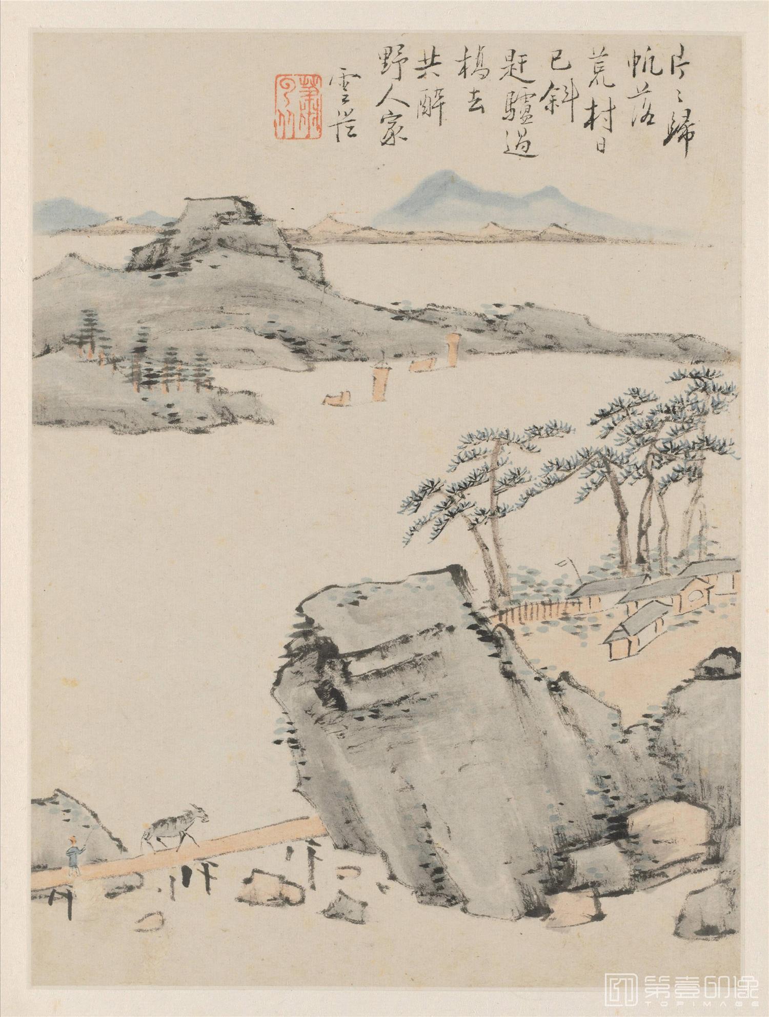 国画-萧尺木设色山水册-21x15.8cm-05