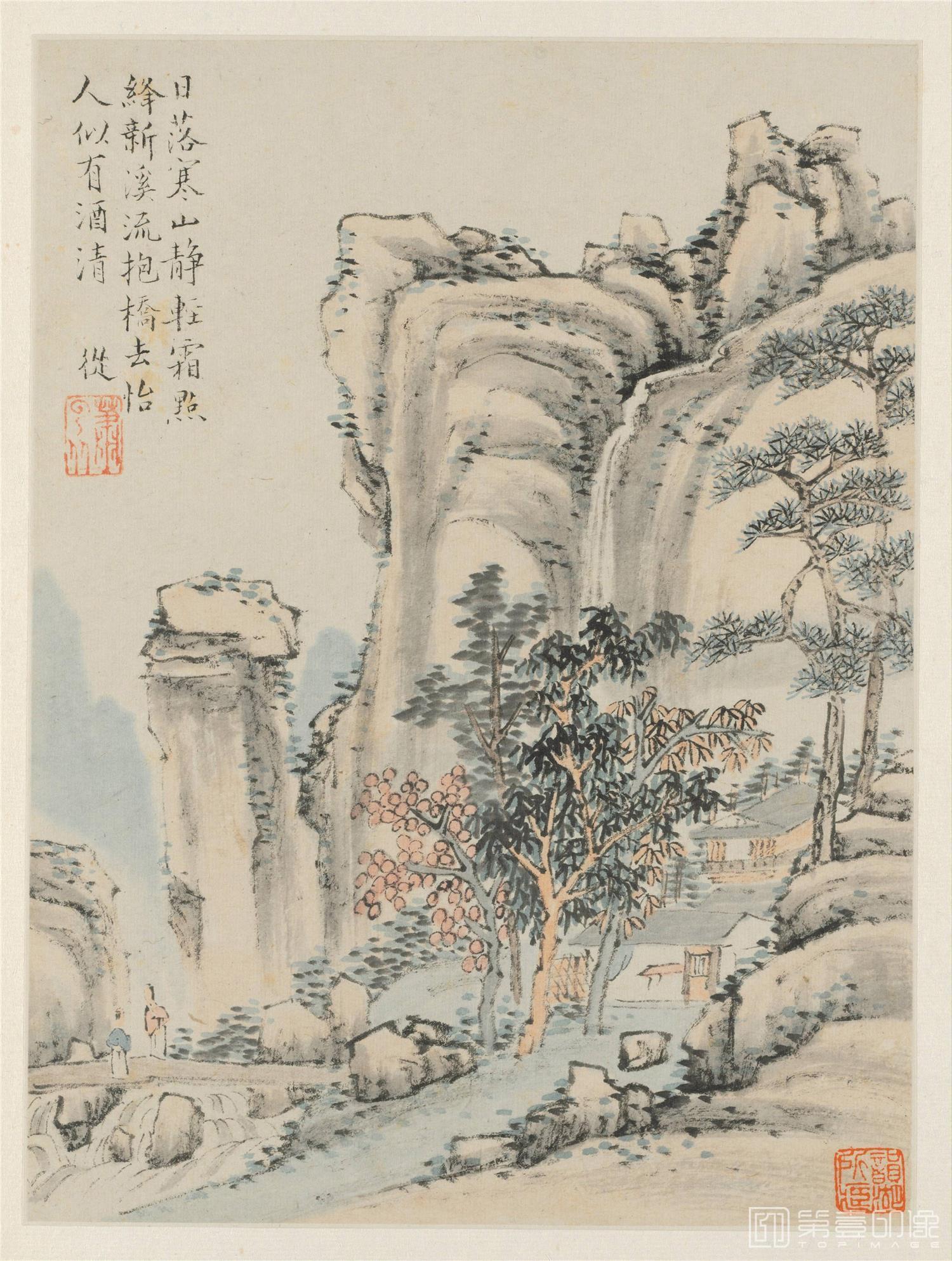 国画-萧尺木设色山水册-21x15.8cm-08