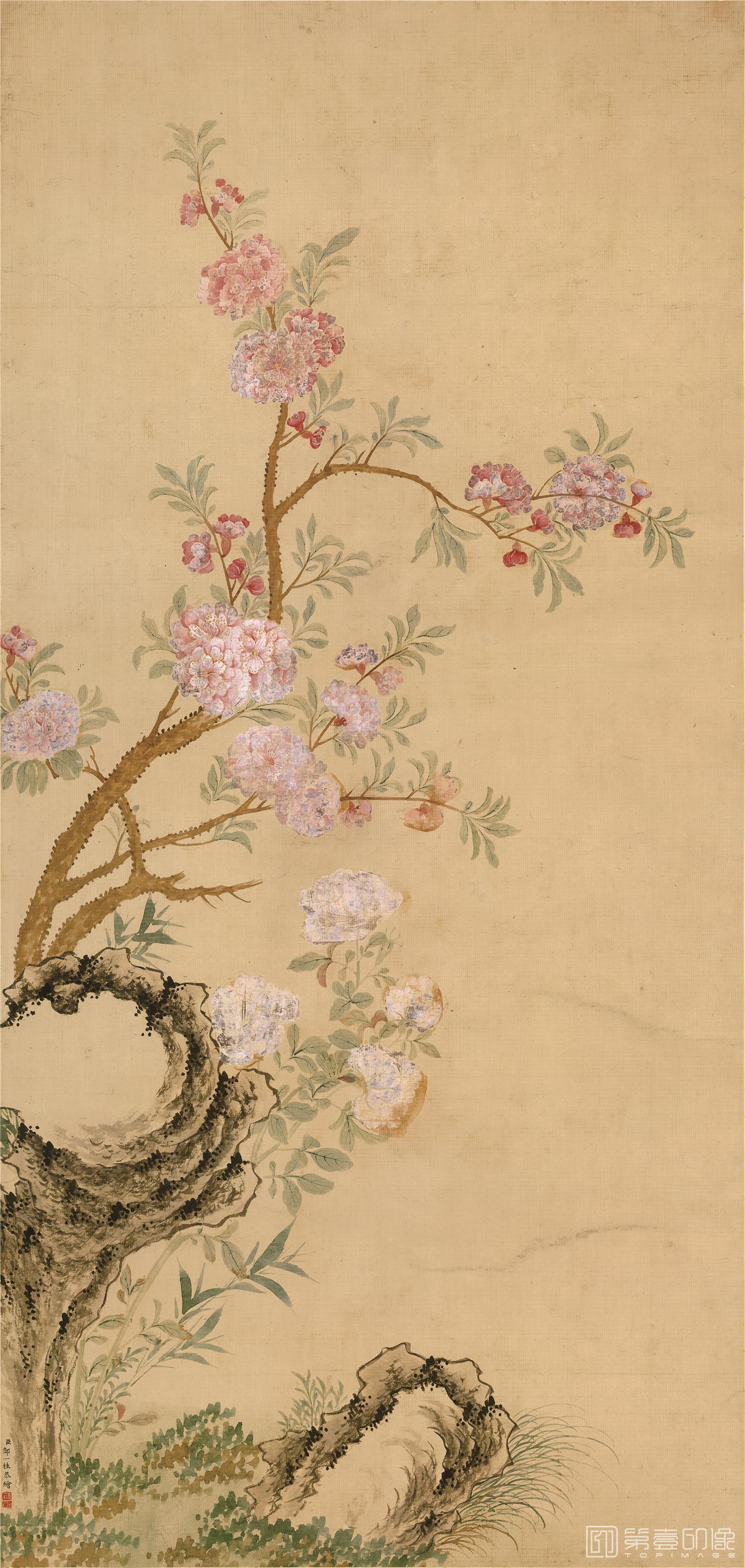 国画-杜牧诗意图立轴纸本-55x115cm