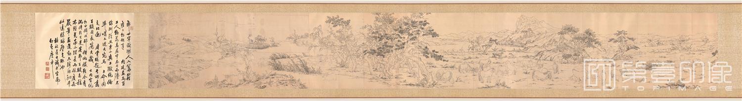 国画-百骏图白描稿-94x789.3cm