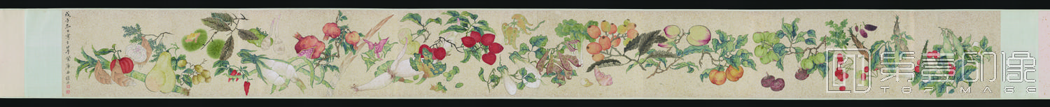 国画-花卉图卷纸本-24.5×263.3cm