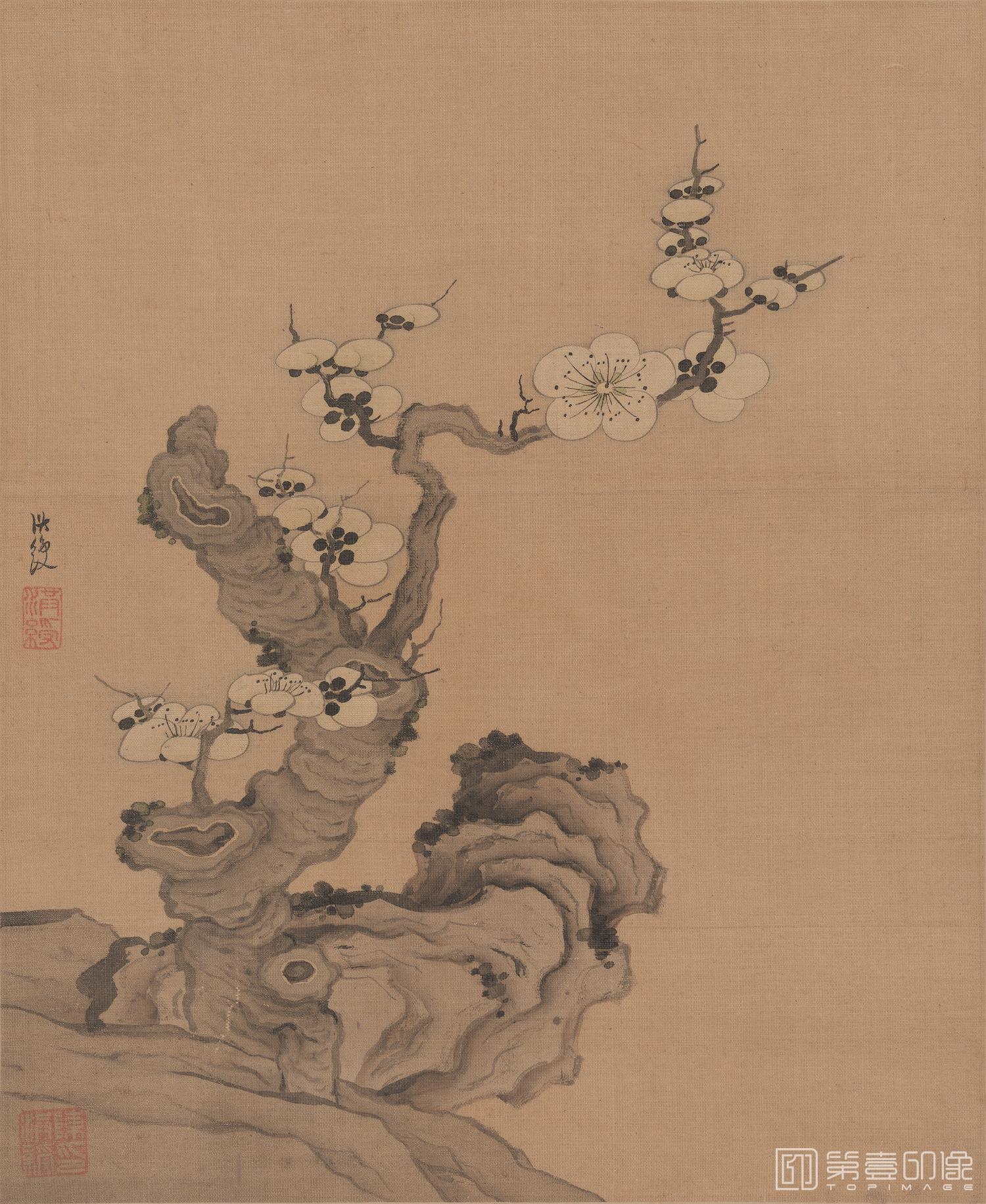 国画-白梅- (总352x554cm)-画231x284cm-右