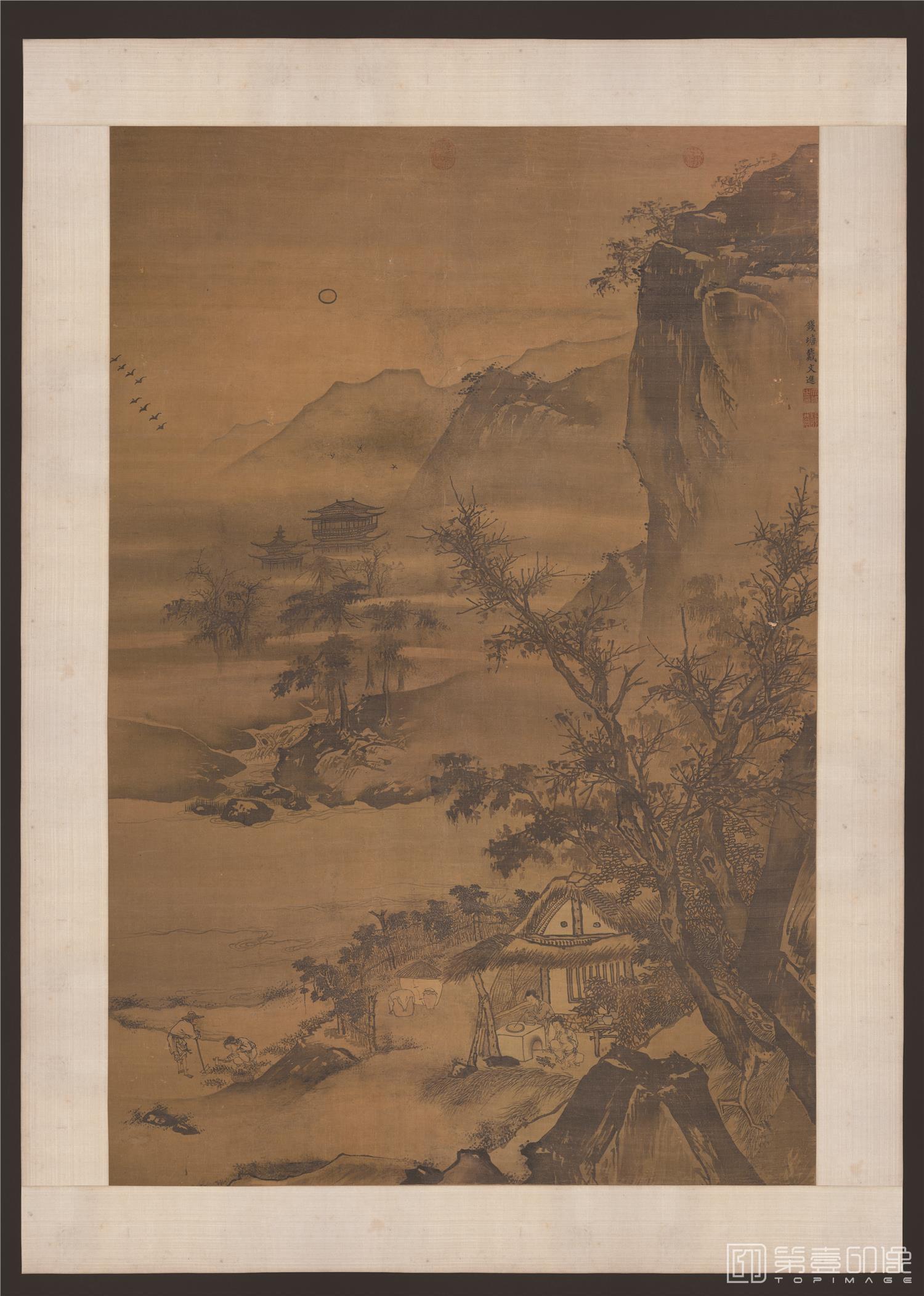 国画-世外桃园图立轴绢本-100x140cm