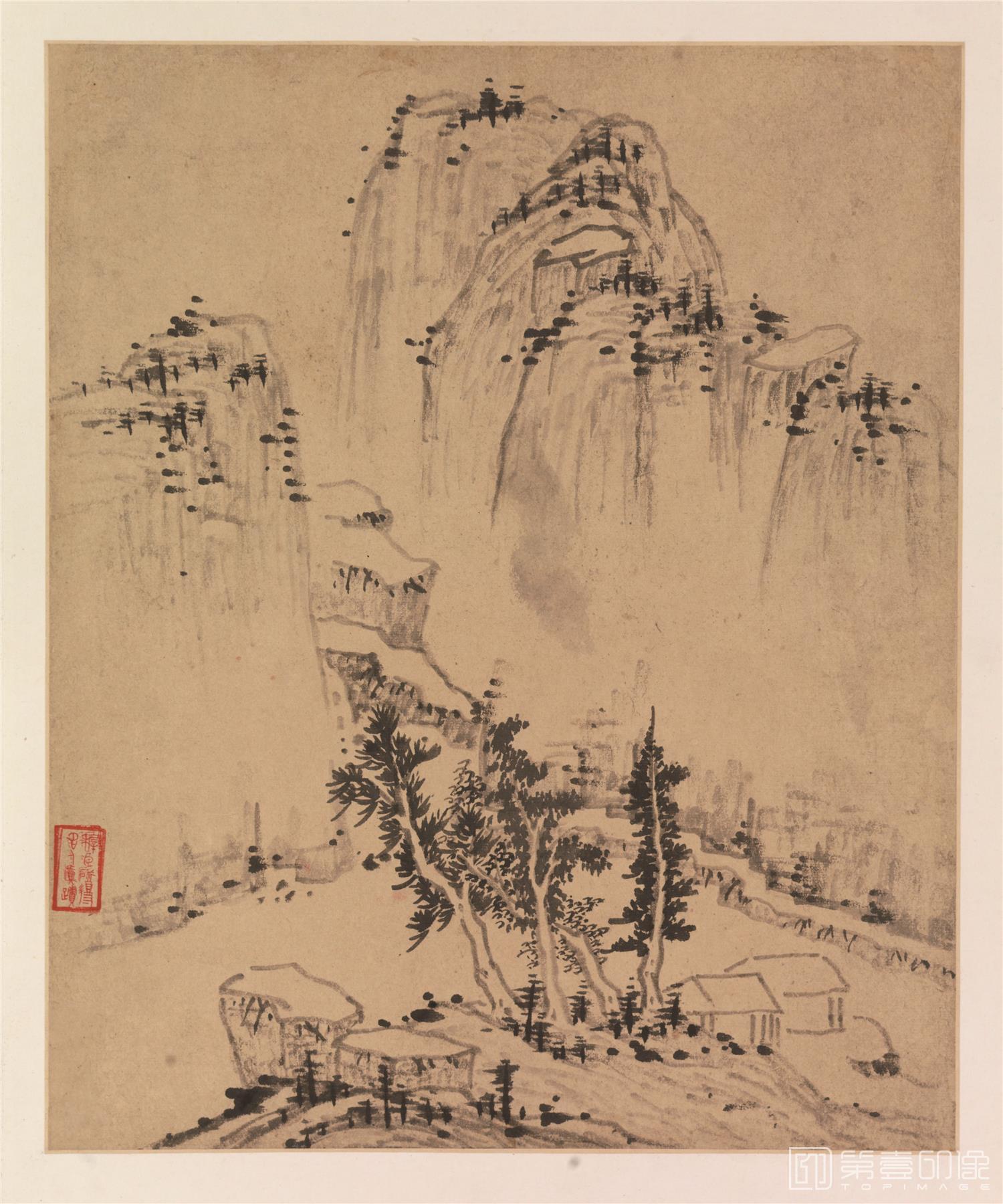 国画-吉州杨龙友画册8帧纸本-分段-2-38x49cm