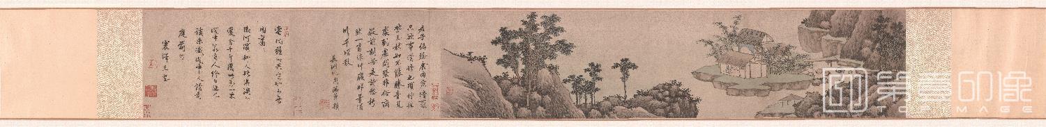 国画-竹林图卷纸本-25.5×110cm