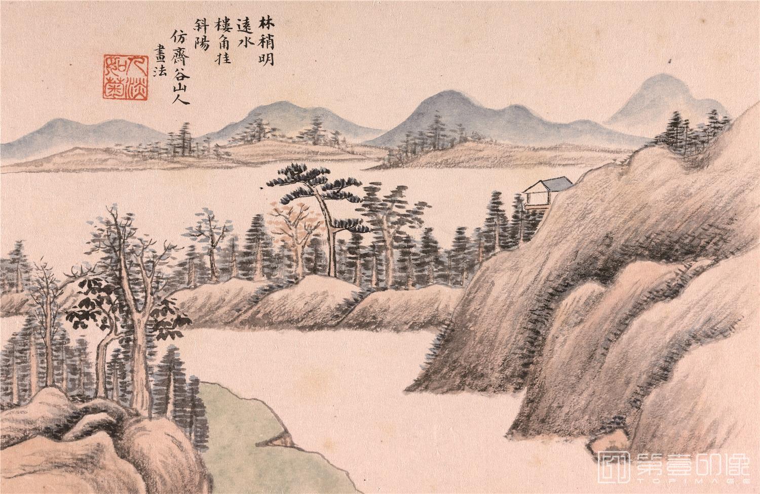 国画-澄怀卧游图册14帧纸本-分段-7-52x34cm