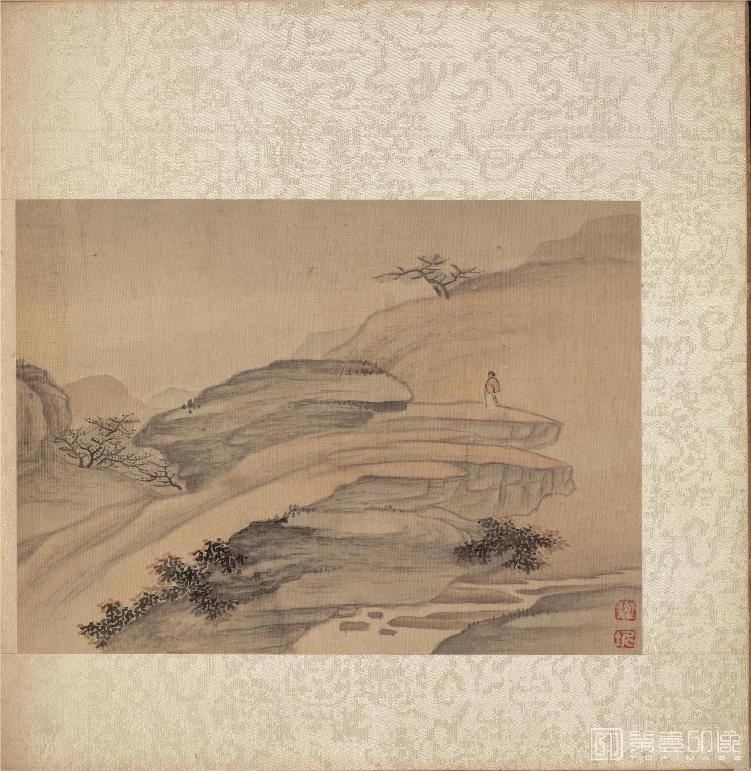 国画-金陵八大家山水花卉册20帧绢本-009-32.6 x 37.3cm