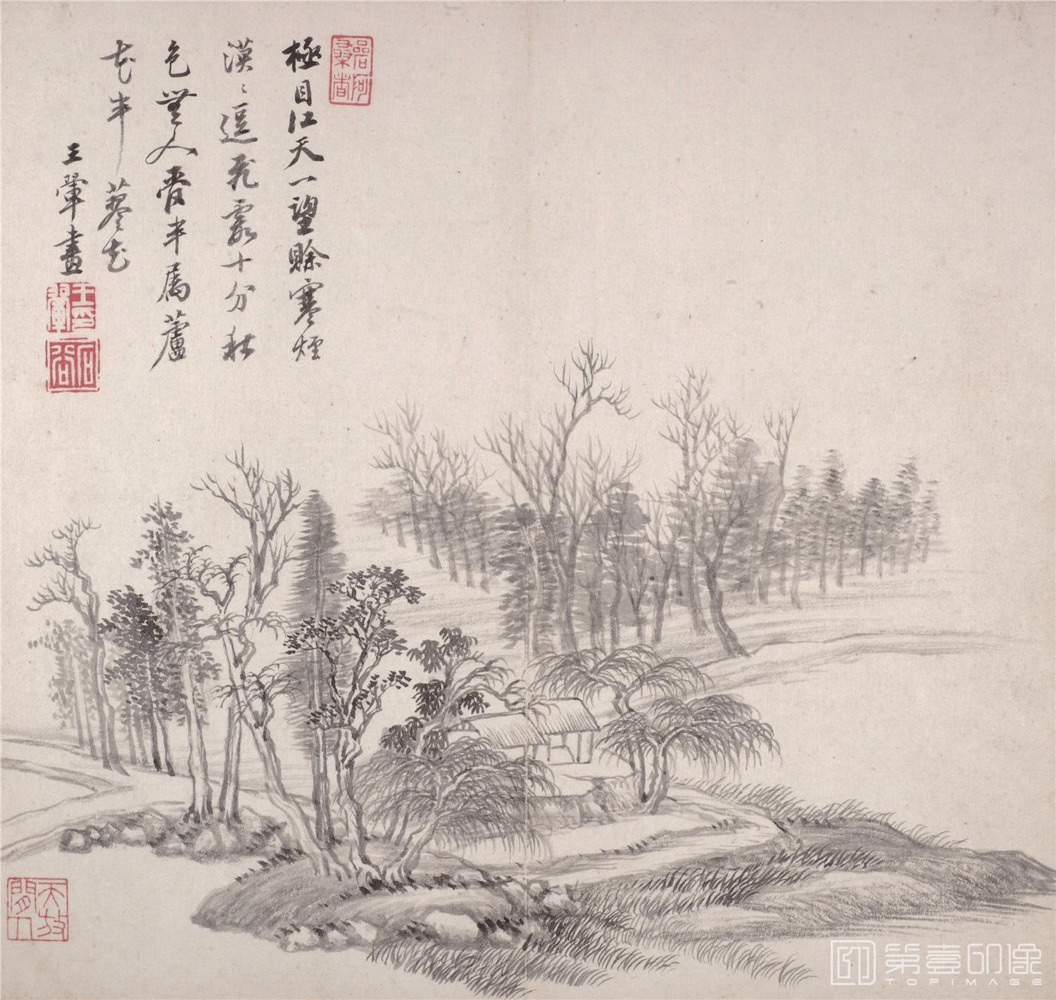 国画-诗画册页10帧纸本-003-45x42cm