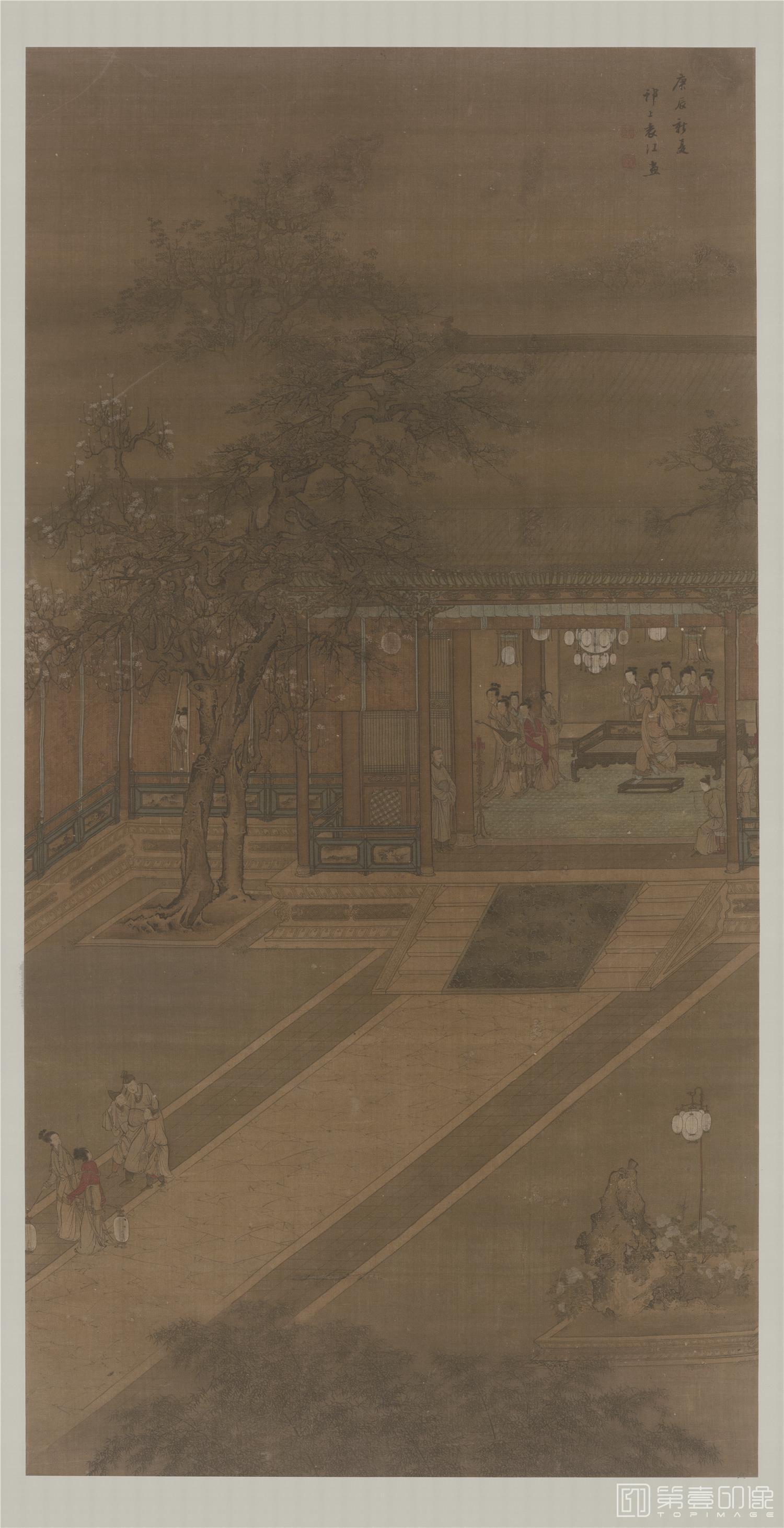 国画-醉归图立轴绢本-82x161