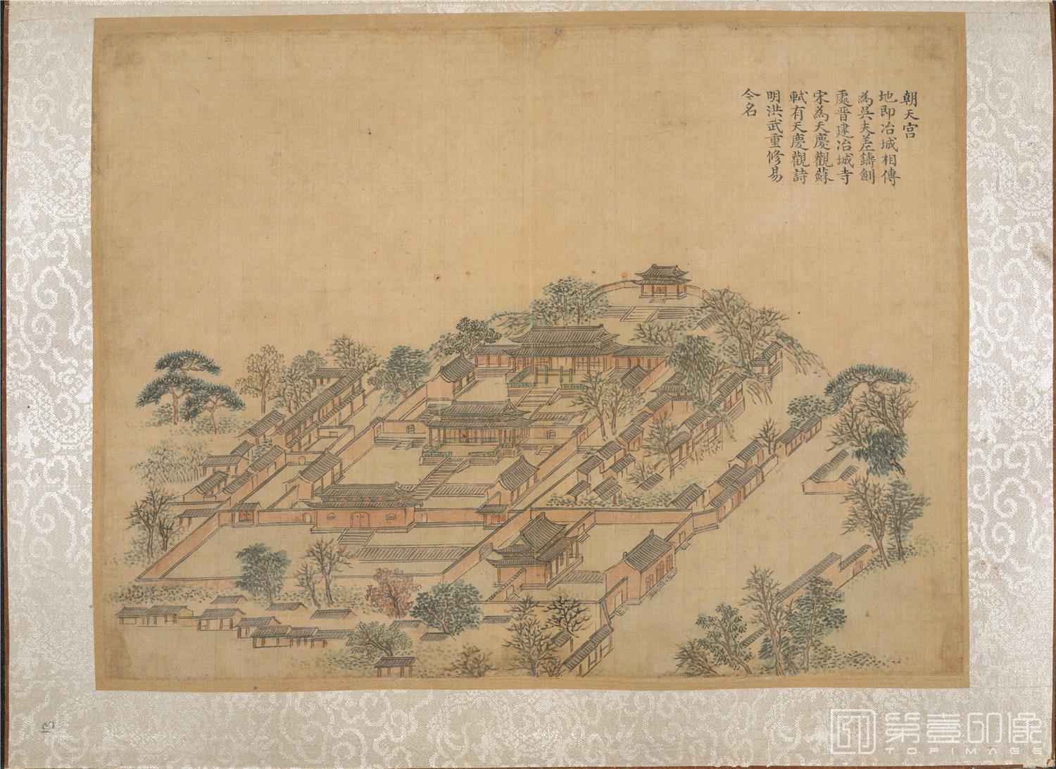 国画-乾隆南巡驻跸图页23帧 朝天宫-扬州冶城-绢本-40×29.5cm