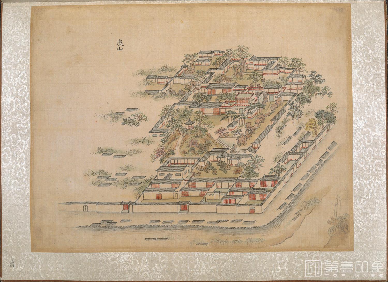 国画-乾隆南巡驻跸图页23帧 康山-扬州-绢本-40×29.5cm
