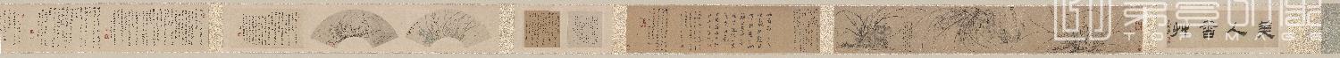 国画-兰花图卷绢本-27 x 170.8cm