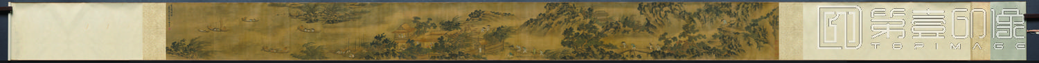 国画-风雨归邨图卷绢本-40.3×425.4cm