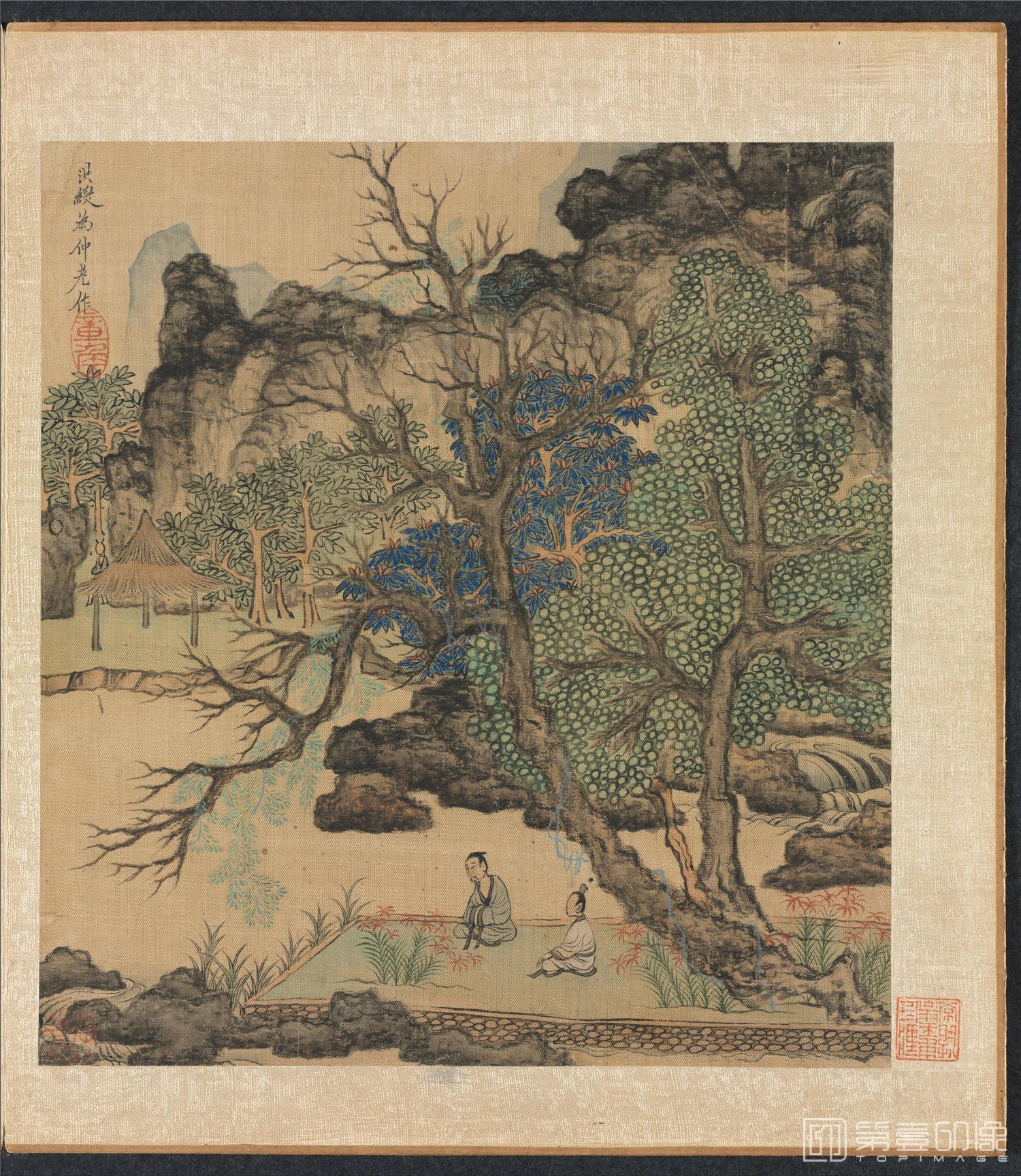 国画-老莲抚古花鸟全景图册22帧-绢本-分段-2-24.2 x 23.7cm