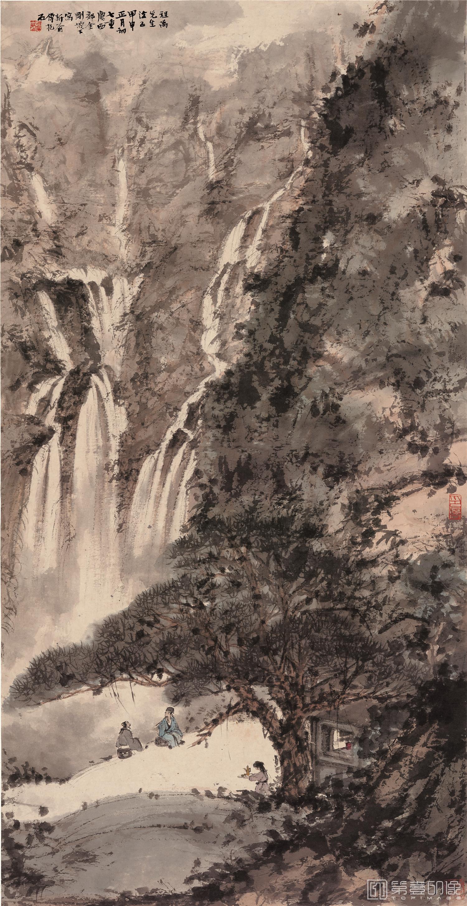 国画-幽对鸣泉