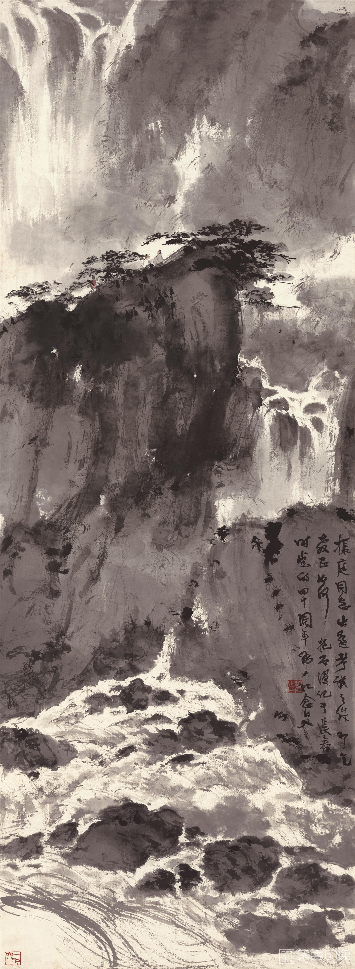 国画-飞泉图