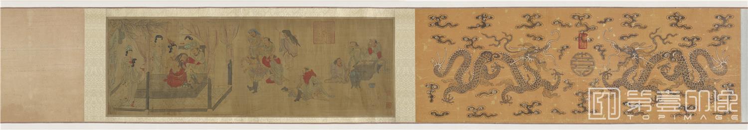 国画-游牧狂欢图卷绢本-30.4×89