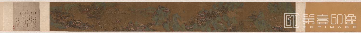 国画-蓬莱避暑图卷绢本-39.8×327.3