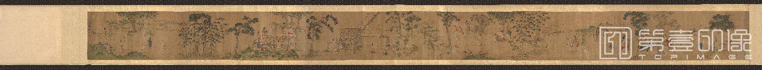 国画-十八学士聚会图卷绢本-29.9×406.3