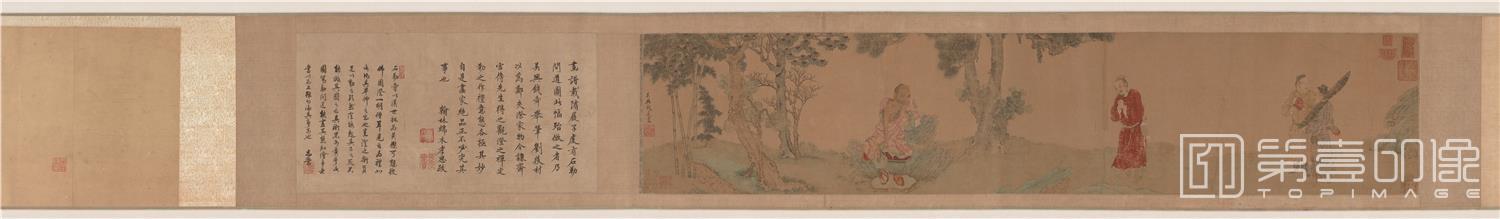 国画-石勒问道图卷纸本-28.6x138.5