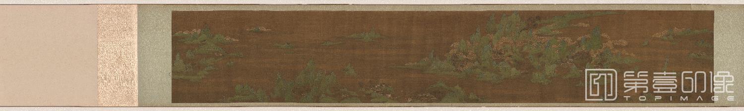 国画-海天旭日图卷绢本-42×252