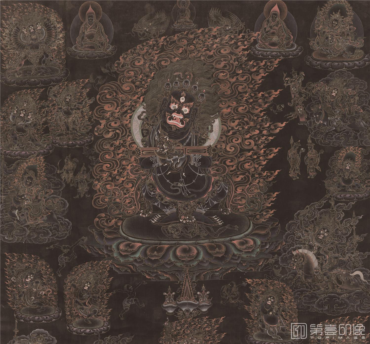 其他-唐卡 金钢手绢本-79x85