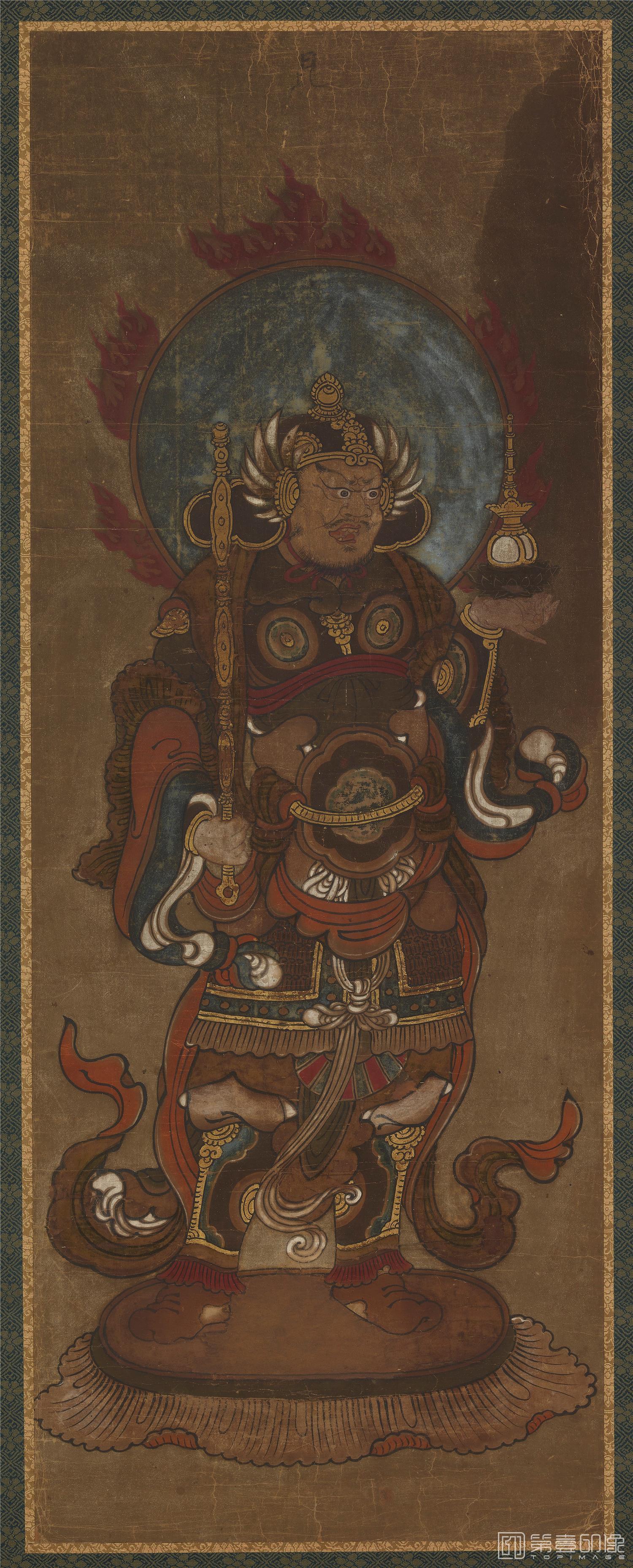 国画-日本 室町时代 隋时佛像昆金纸-898×34