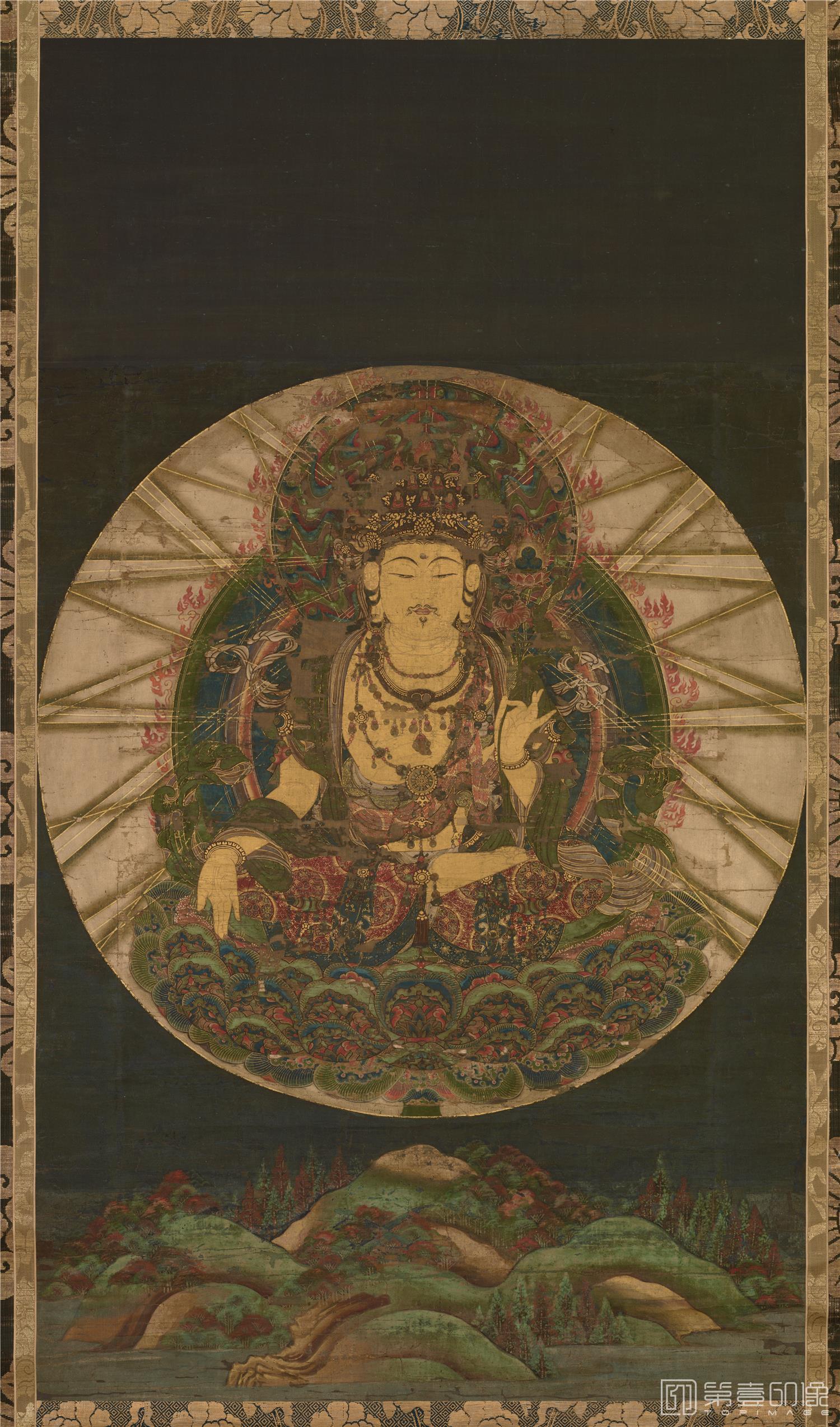 国画-日本 虚空藏菩萨像 (版本二 东京原本)-绢本108×608
