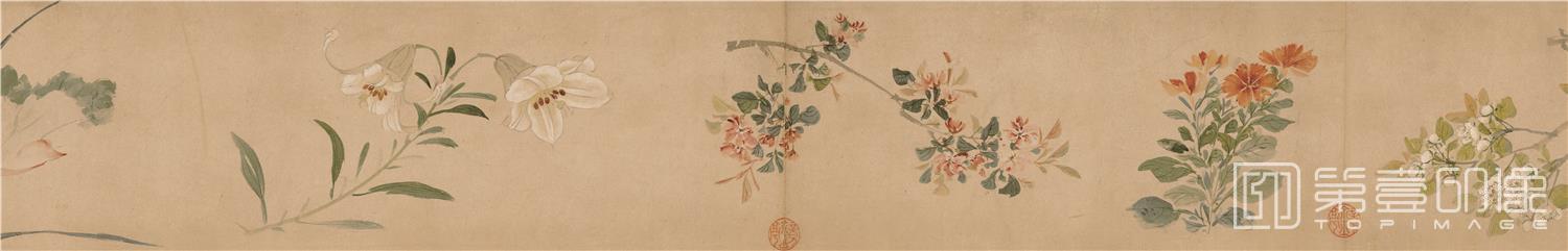 国画-群英吐秀图卷纸本-003-32×668