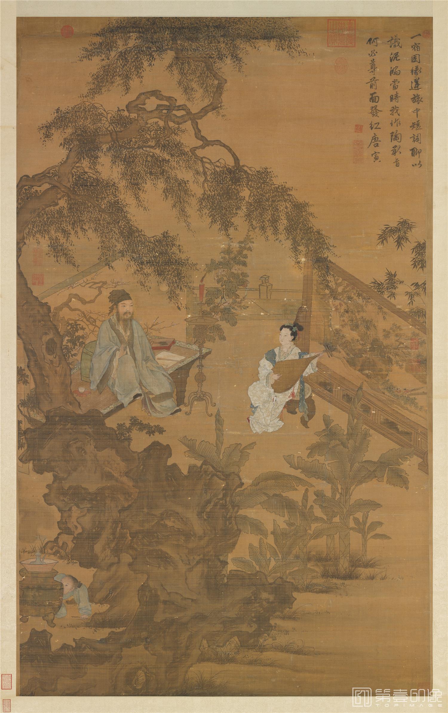 国画-陶谷赠词轴绢本-1688×1021cm