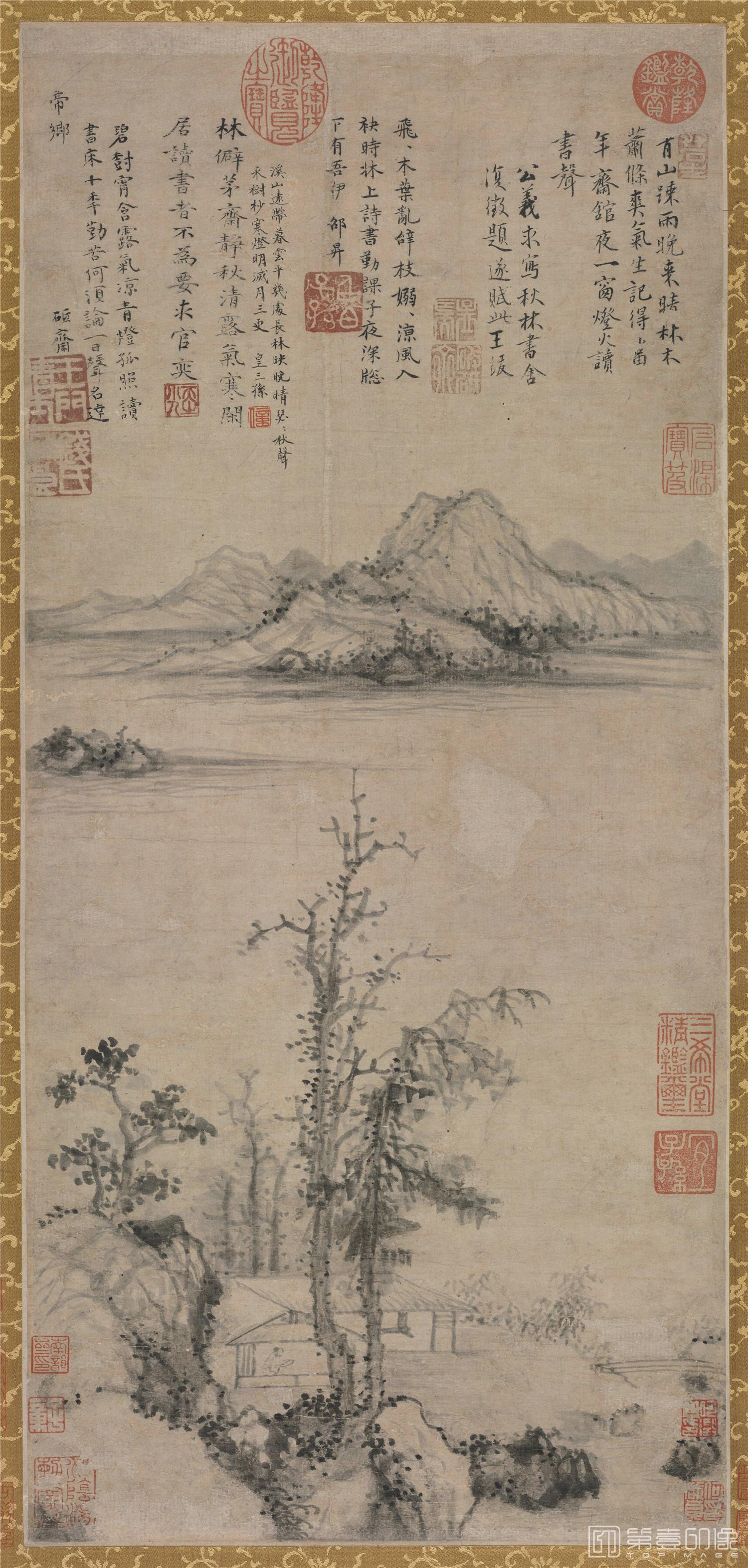 国画-秋山寒树图轴纸本-587×272cm