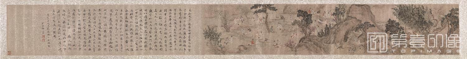 国画-兰亭图并书序卷绫本-27×1361cm