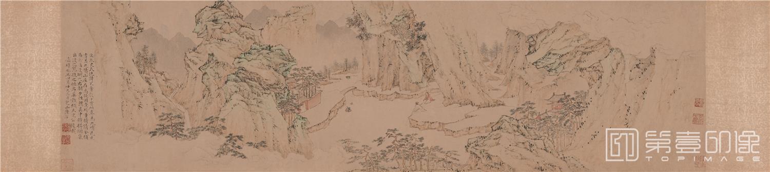 国画-天池晚眺图卷全卷纸本--003-29×109