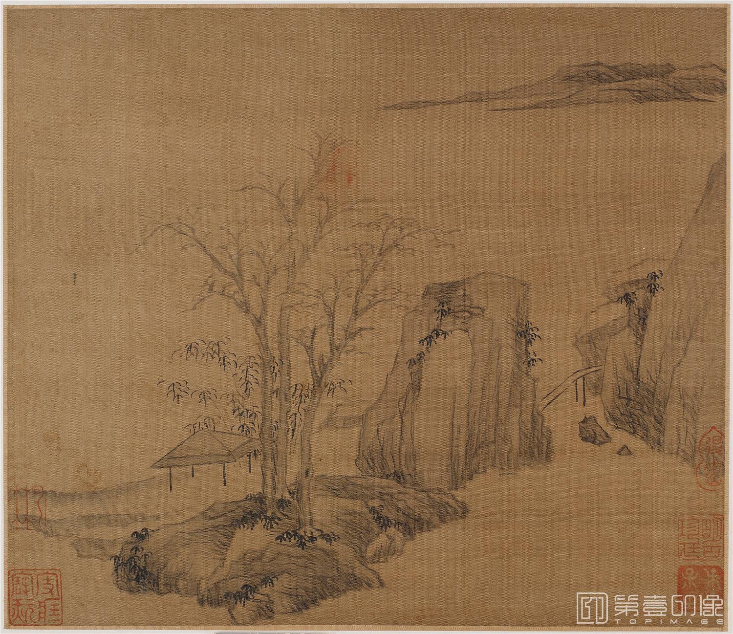 国画-二十四景图页绢本-274×31cm