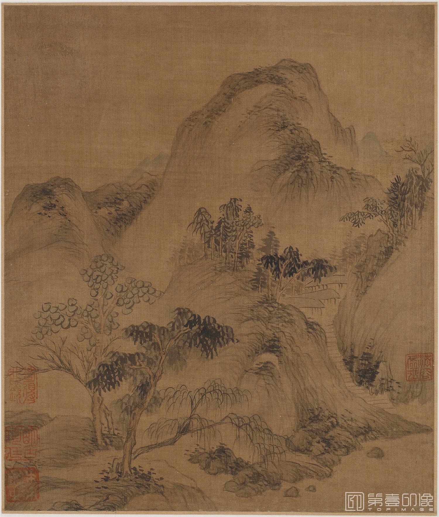 国画-二十四景图页绢本-30×25cm