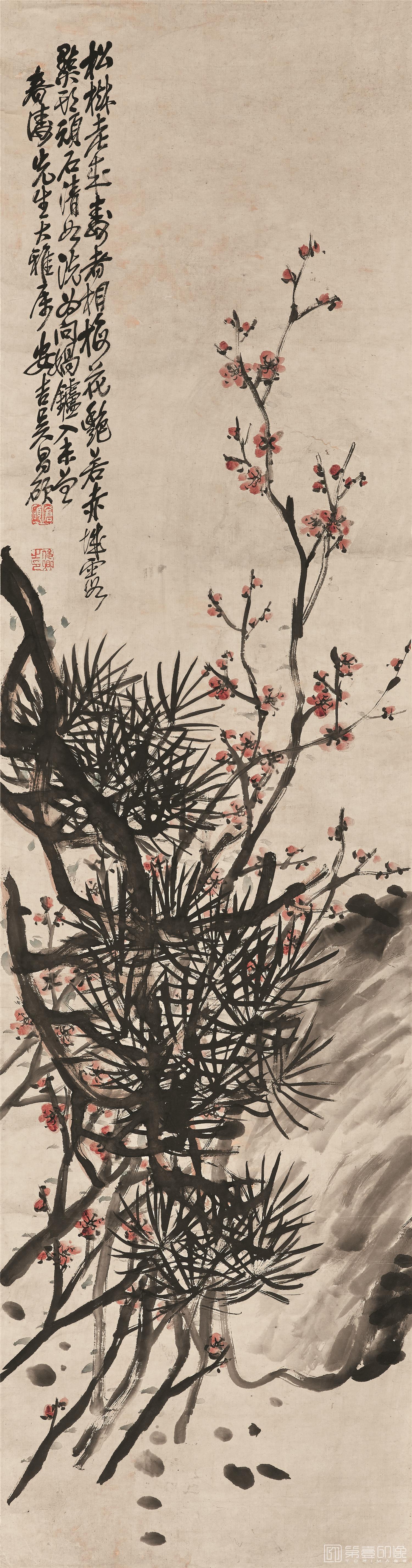 国画-梅花图立轴纸本-31×117cm