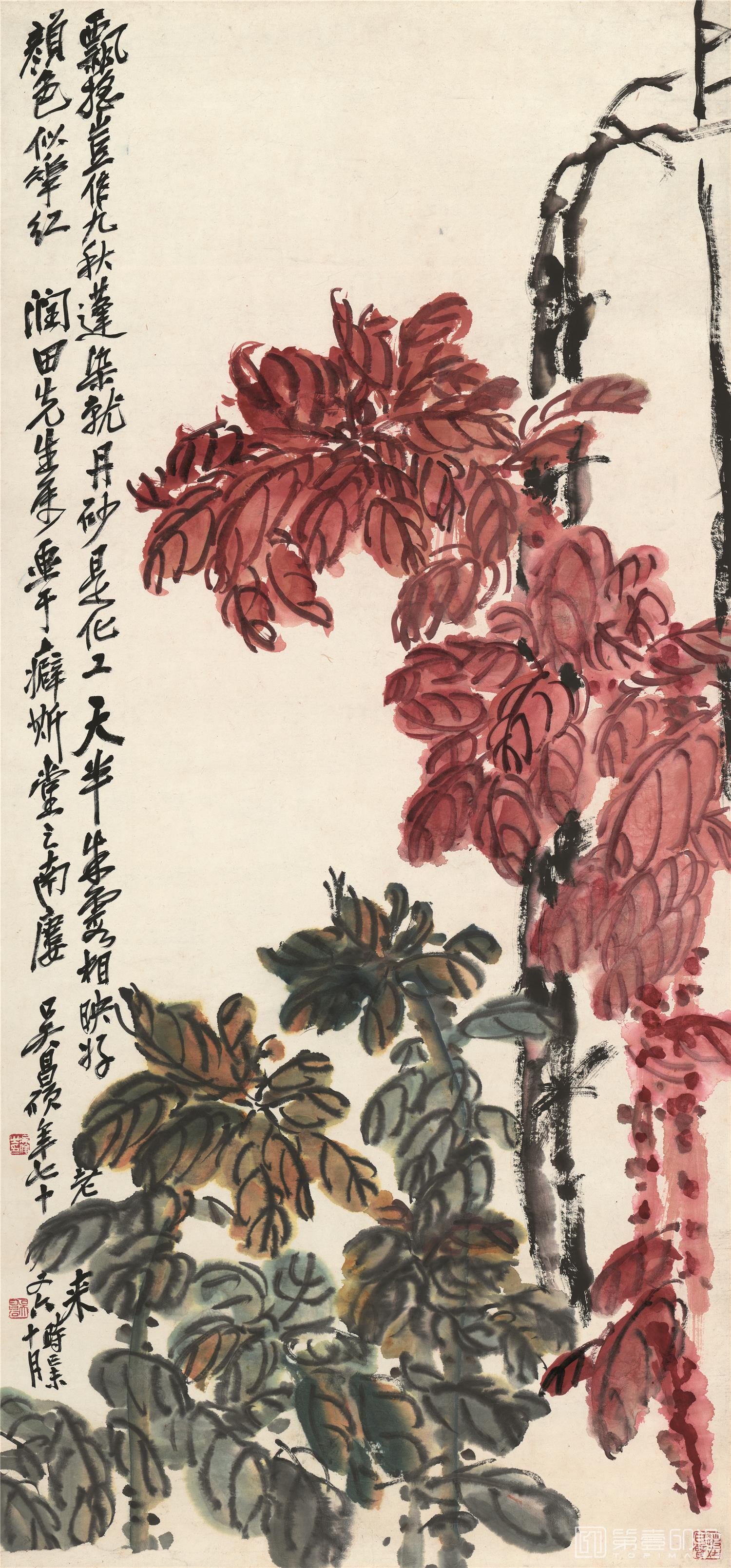 国画-老少年轴 纸本-50×108