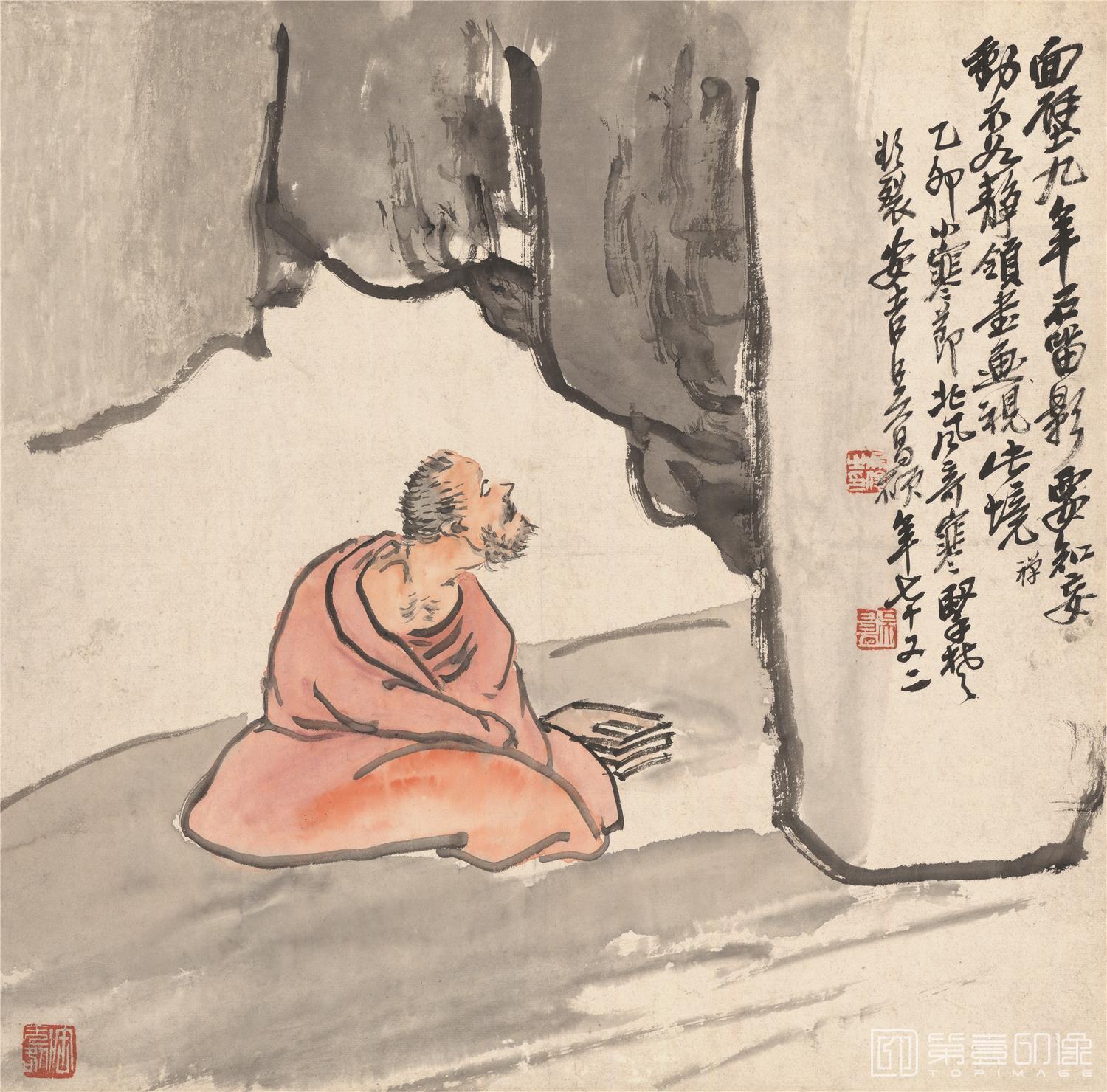 国画-达摩图 纸本 372×367cm