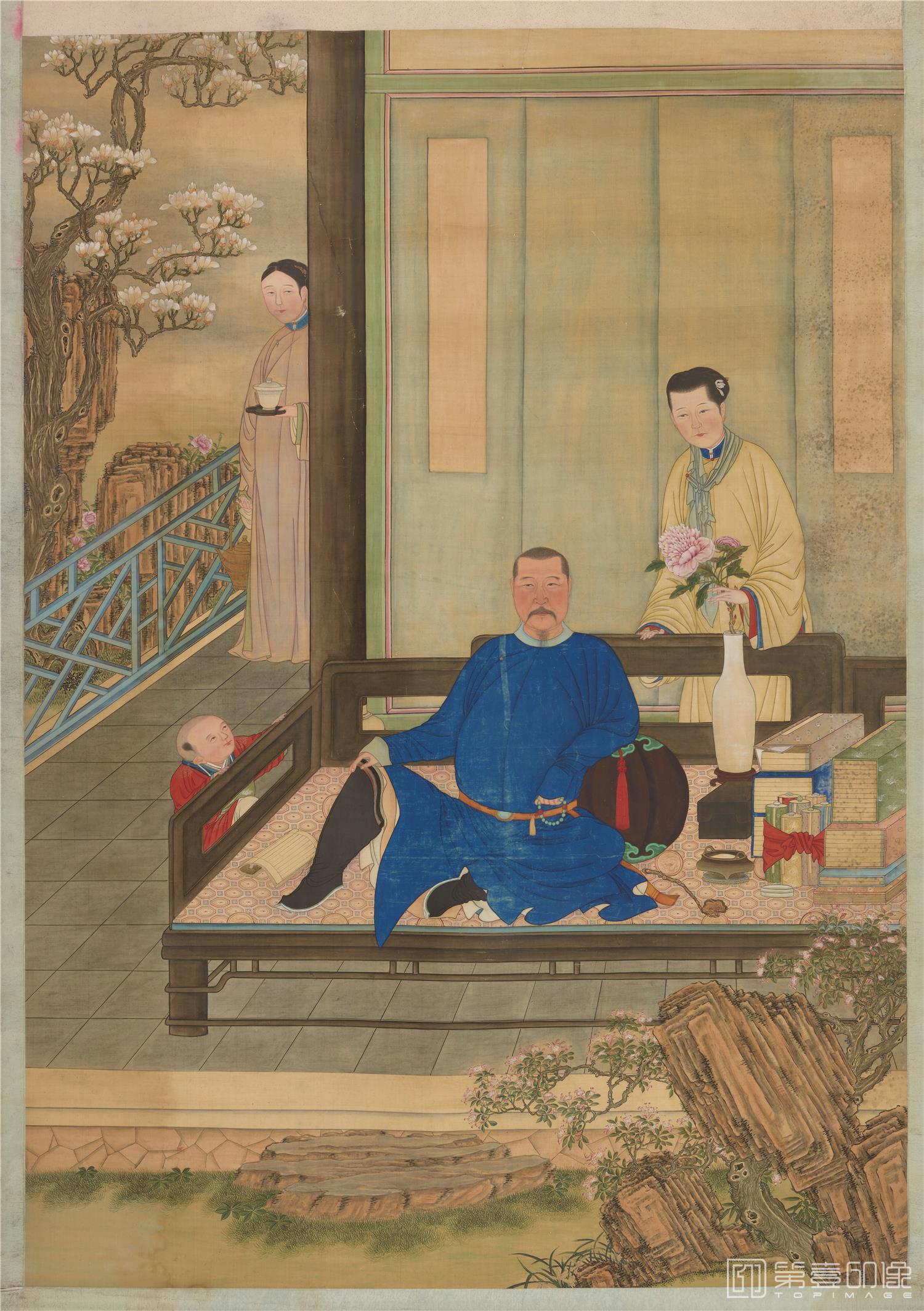 国画-历代帝王贵妃大臣朝服像 (十八皇子)绢本-170×120