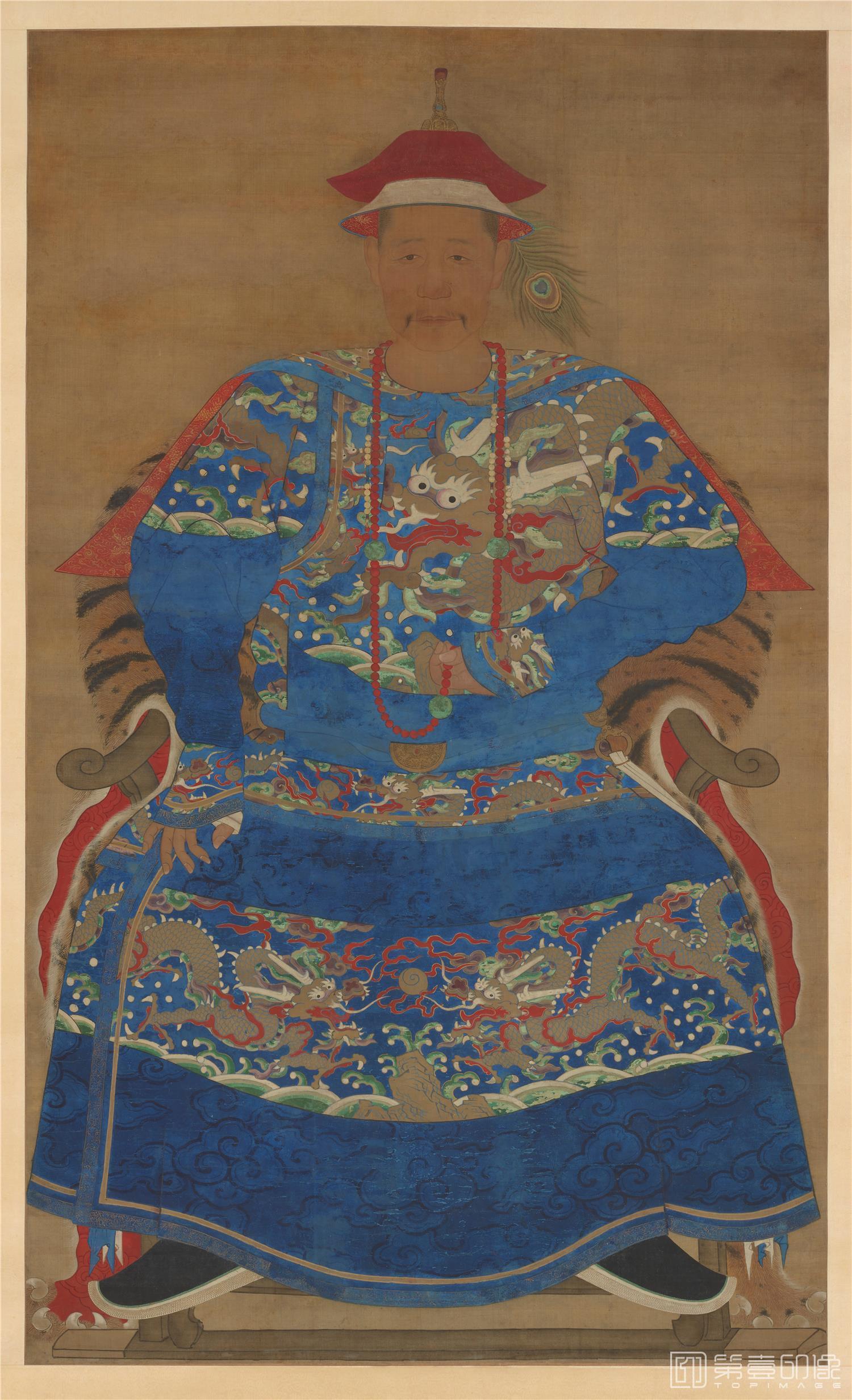 国画-历代帝王贵妃大臣朝服像 (名臣)绢本-158×95