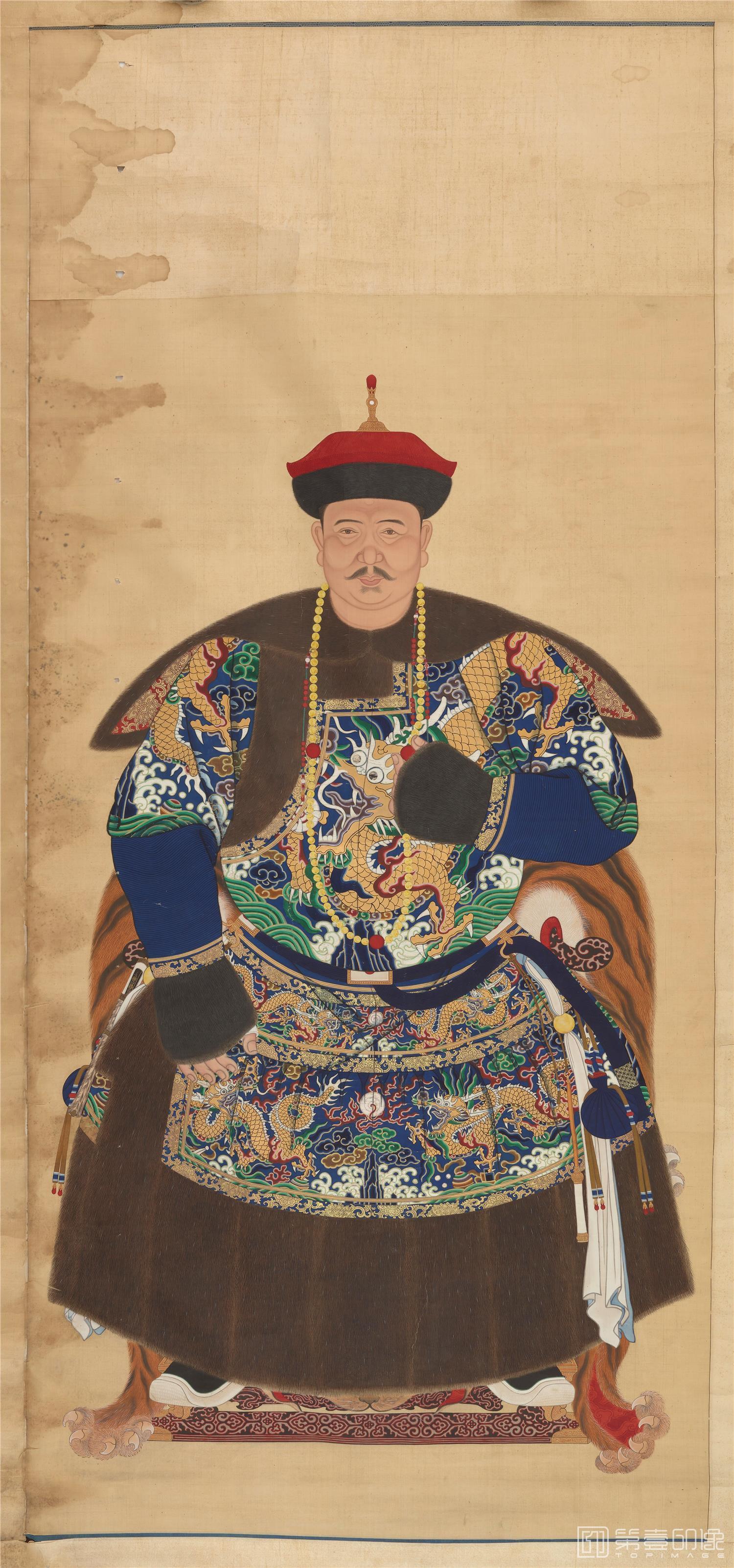 国画-历代帝王贵妃大臣朝服像 (名臣)绢本-190×104