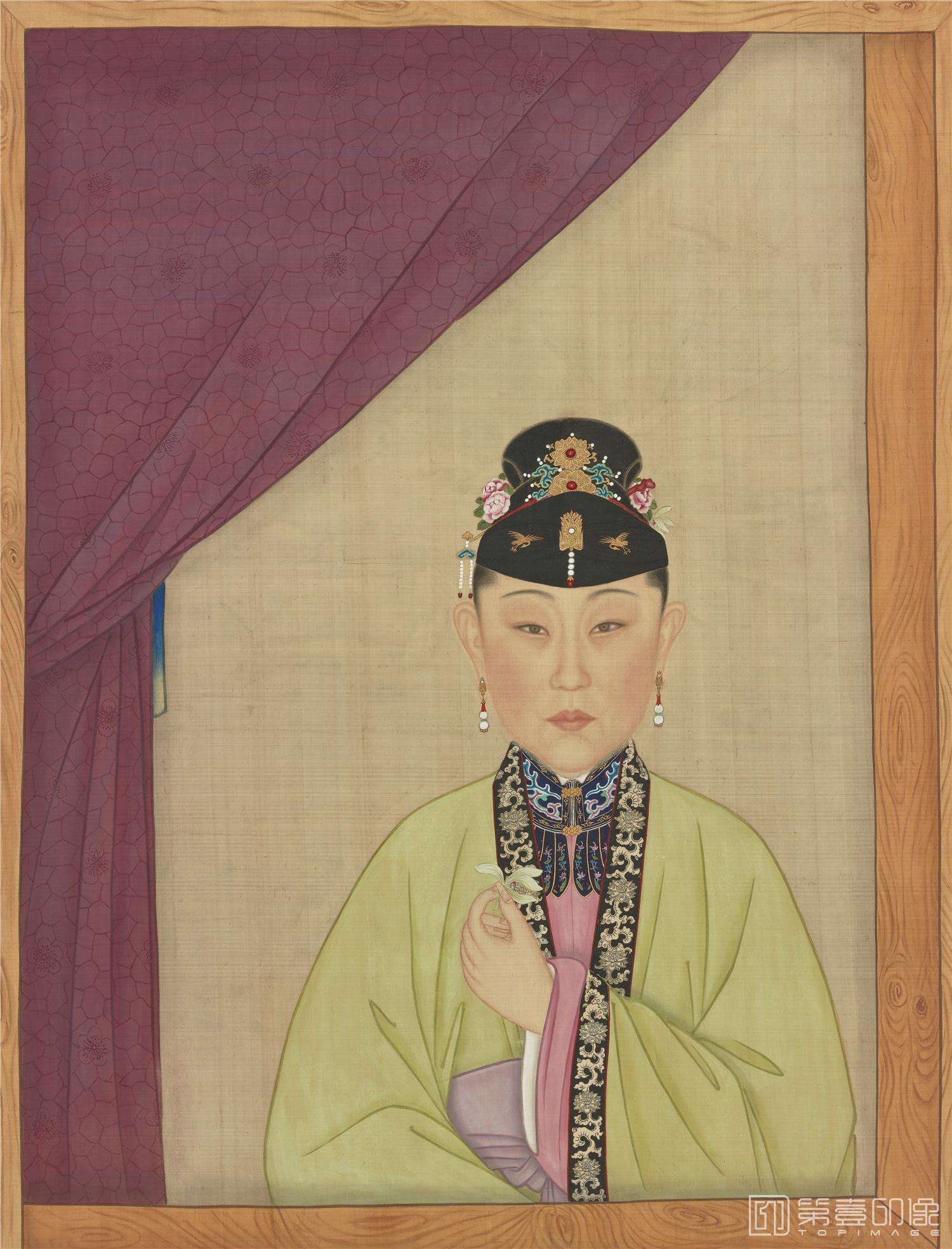国画-历代帝王贵妃大臣朝服像 (雍正谦妃刘氏)-116×153