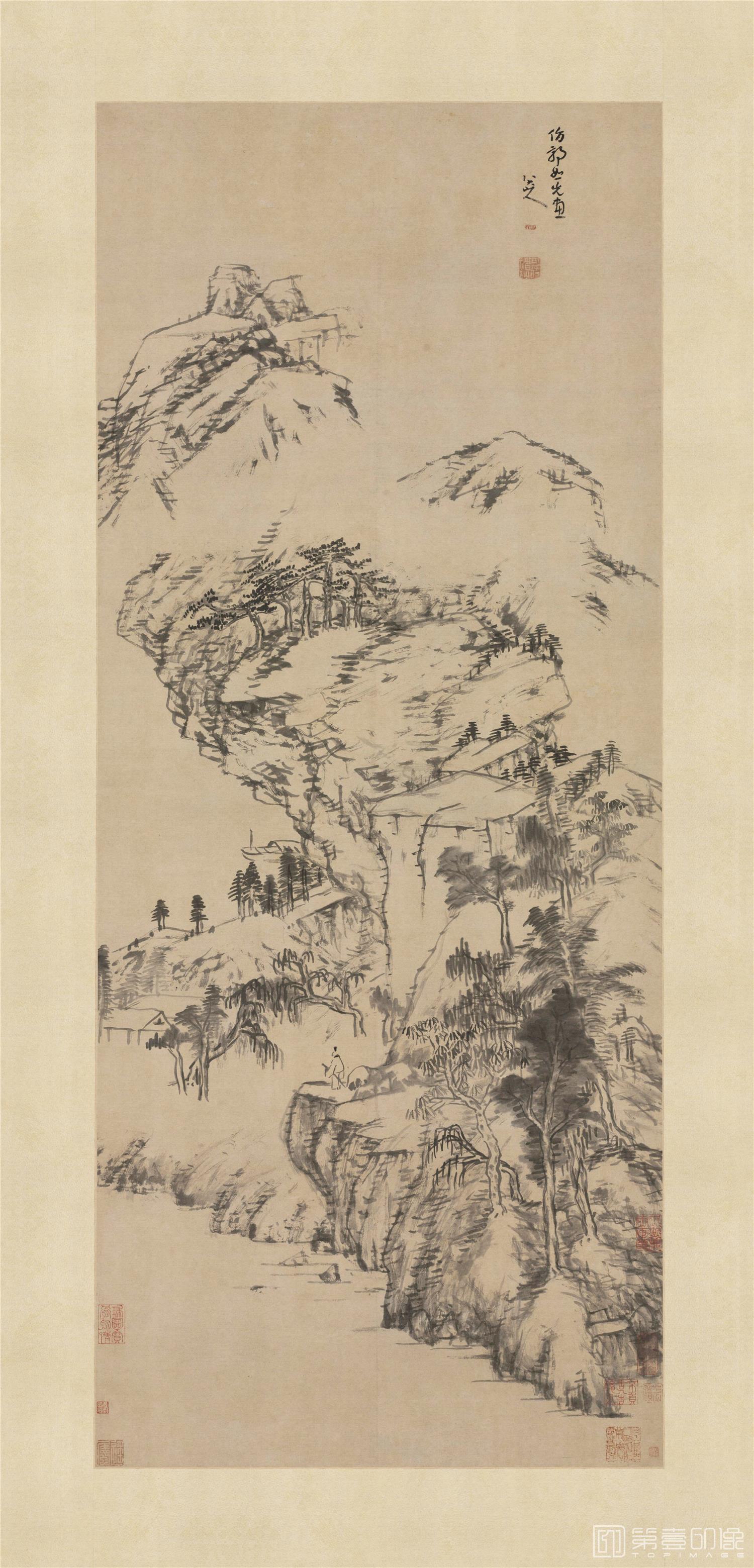 国画-仿郭恕山水图轴纸本-1099×564cm